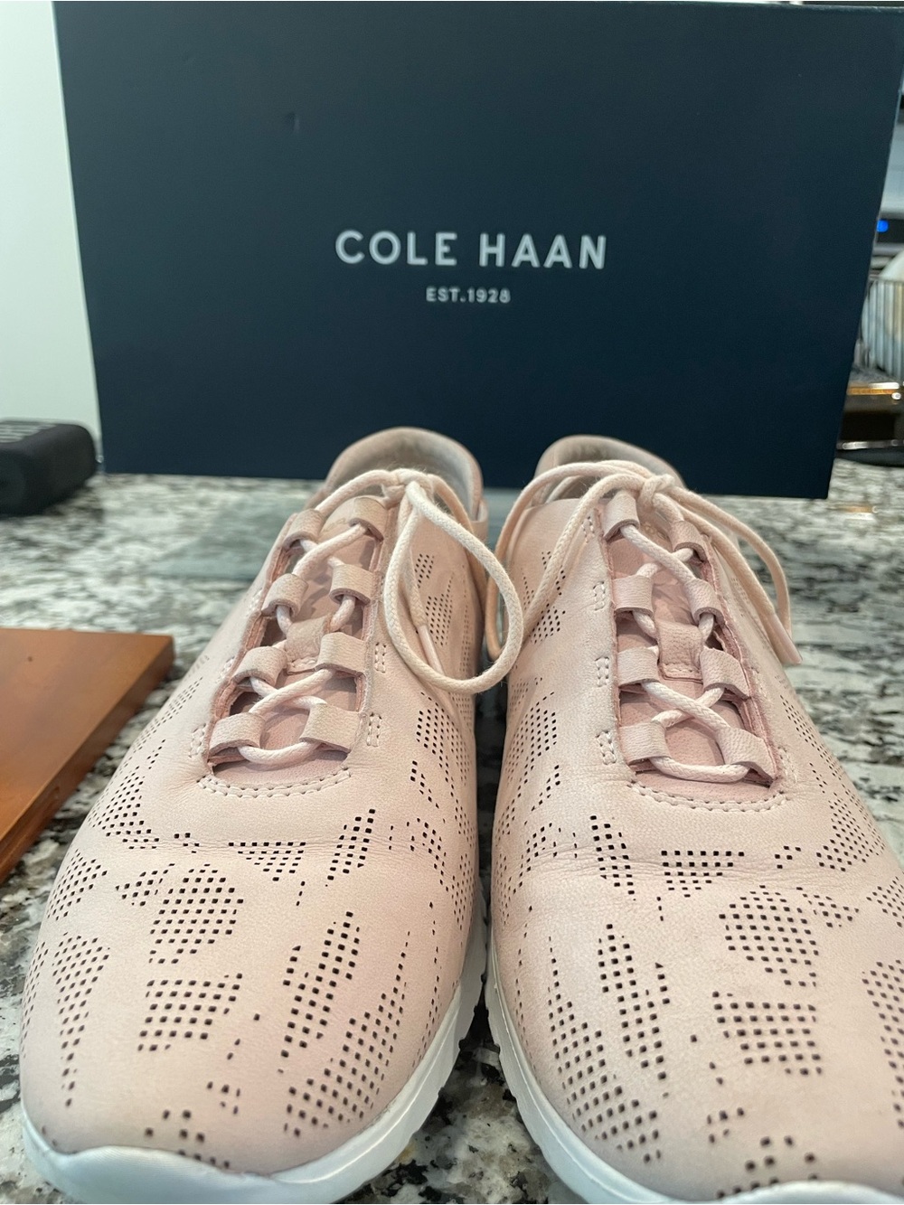 Cole Haan Blush Pink Perforated Lace-Up Sneakers